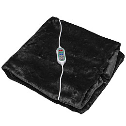 Плед шаль одеяло с подогревом Lesko 100*65 Black usb от повербанка
