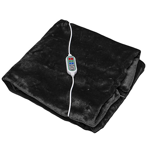 Плед шаль одеяло с подогревом Lesko 100*65 Black usb от повербанка