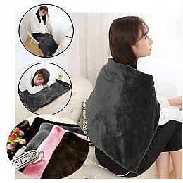 Плед шаль одеяло с подогревом Lesko 100*65 Gray