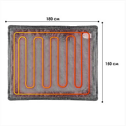 Плед одіяло з підігрівом Lesko QNS-PT 180*150 см Сірий