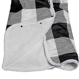 Электрическая шаль плед с подогревом Lesko Usb 140х80 см Black + White (10419-54899)