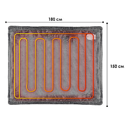 Плед одіяло з підігрівом Lesko QNS-PT 180*150 см Сірий (10427-54894)