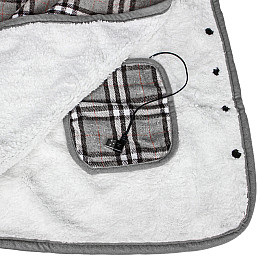 Электрическая шаль плед с подогревом Lesko 140х80 см Серый (10433-54902)