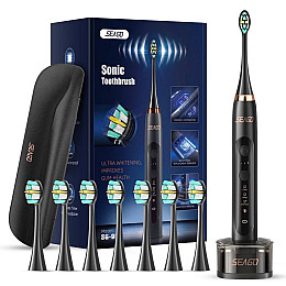 Взрослая электрическая зубная щетка звуковая Seago SG982 8 Насадок + Кейс (582)