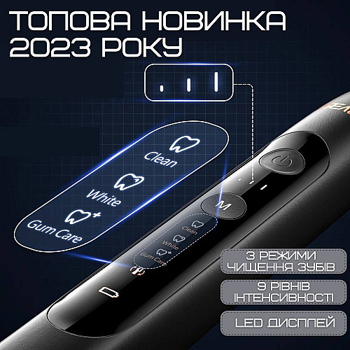 Доросла електрична зубна щітка Звукова Seago SG982 8 Насадок + Кейс (582)