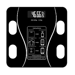 Весы напольные умные RIAS A-8003 Bluetooth до 180 кг Black (3_01548)