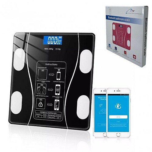 Весы напольные умные RIAS A-8003 Bluetooth до 180 кг Black (3_01548)