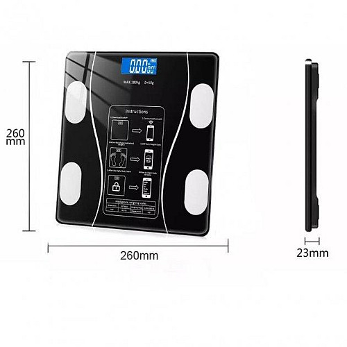 Весы напольные умные RIAS A-8003 Bluetooth до 180 кг Black (3_01548)