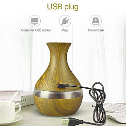 Увлажнитель воздуха аромалампа c пультом VOLRO LED 2 Вт 300 мл Светлое дерево (vol-9687)