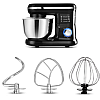 Кухонный комбайн Haeger HG-6668 с металлической чашей 5L 1200W Black (3_01493)