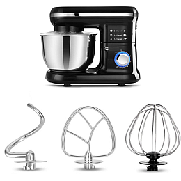 Кухонный комбайн Haeger HG-6668 с металлической чашей 5L 1200W Black (3_01493)