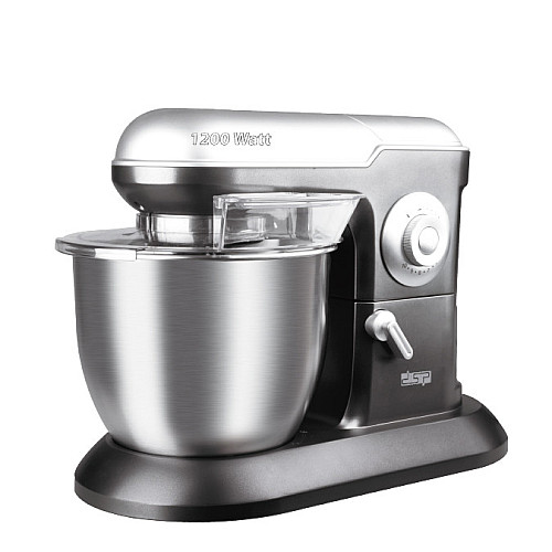 Миксер-тестомес планетарный DSP KM-3025 с металлической чашей 6.5L 1200W Silver (3_01365)