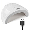 Лампа SUNone 48W з USB LED/UV Nail Lamp для гель лаку Біла (LEDUV365)