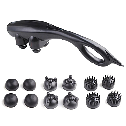 Ручний масажер для м'язів RIAS Quad Action Percussion 12в1 Black (3_01222)