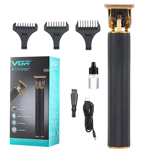 Триммер аккумуляторный для бороды и волос VGR V-179 Black (3_01618)