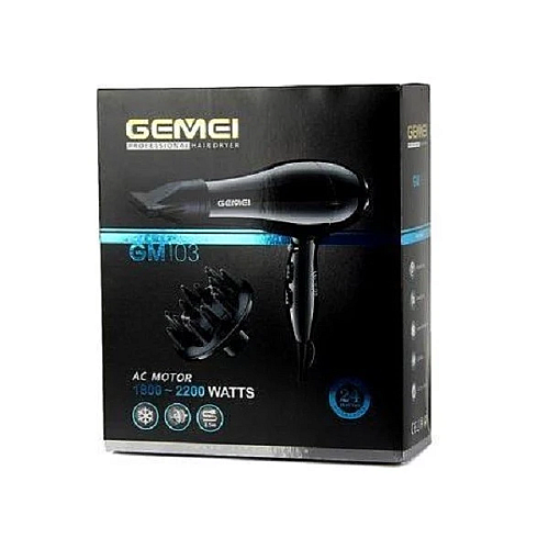 Фен для волосся Gemei GM-103 2200W Black (3_01280)