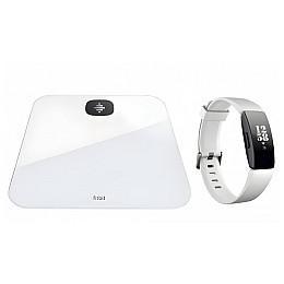 Підлогові ваги Fitbit Aria Air + смарт годинник Inspire HR Square White