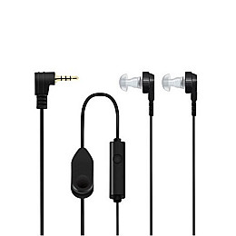 Комплект шнур+навушники на два вуха для кишенькового слухового апарату Axon мікро-Джек 2.5 mm 3pin 100 см Чорний