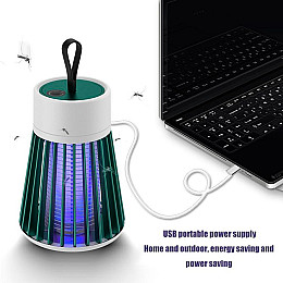 Пастка-лампа від комах акумуляторна Mosquito killing Lamp BG-002 LED USB Зелена