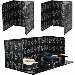 Защитная складная панель фольга для газовой плиты от брызгов Mine 84х32,5 см Черный (hub_2d53et)