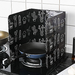 Защитная складная панель фольга для газовой плиты от брызгов Mine 84х32,5 см Черный (hub_2d53et)