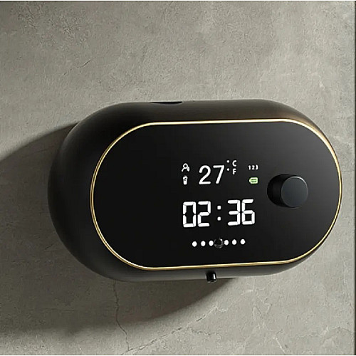 Сенсорный диспенсер настенный дозатор для мыла с часами Zhiya MYX-W2 Black