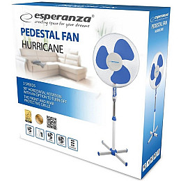 Вентилятор підлоговий Esperanza EHF001WB Hurricane Blue/White