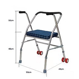 Ходунки на колесах для взрослого с сидением Lesko YK-25 80х50х43 см (11164-61785)