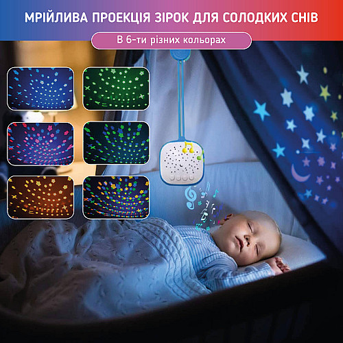 Генератор білого шуму для дитини А1 з проектором зоряного неба Блакитний