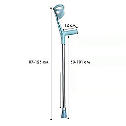Костыль подлокотный с регулированными по высоте секциями Lesko QKG-09-G (11166-61787)