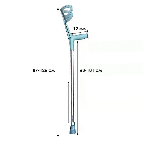 Костыль подлокотный с регулированными по высоте секциями Lesko QKG-09-G 63-101 см (11166-62506)
