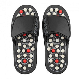 Массажные рефлекторные тапочки RIAS Foot Reflex Black (3_02922)