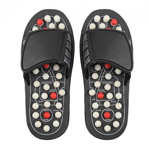 Масажні рефлекторні тапочки RIAS Foot Reflex Black (3_02922)