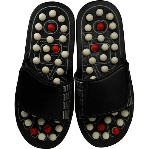 Масажні рефлекторні тапочки RIAS Foot Reflex Black (3_02922)