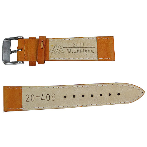 Ремінець для годинника шкіряний Mykhail Ikhtyar ширина 22 мм Рижий (S22-408S orange)