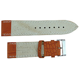 Кожаный ремешок для часов под крокодила Mykhail Ikhtyar ширина 24 мм Рыжий (S24-418S orange)