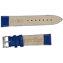 Ремешок для часов кожаный Mykhail Ikhtyar ширина 20 мм Синий (S20-308S blue)