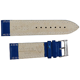 Ремешок для часов кожаный Mykhail Ikhtyar ширина 24 мм Синий (S24-308S blue)