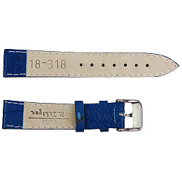 Кожаный ремешок для часов под крокодила Mykhail Ikhtyar ширина 18 мм Синий (S18-318S blue)