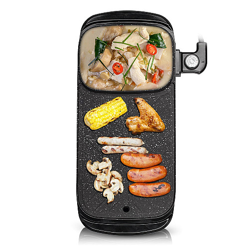 Гриль електричний RAF R.5303 2в1 з ємністю для готування 1500W Black