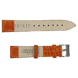Ремешок для часов кожаный Mykhail Ikhtyar 18 мм Рыжий (S18-418S orange)