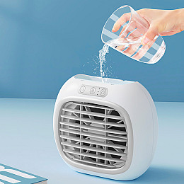 Портативний міні-кондиціонер Lesko Chilly Air W-9 White охолоджувач повітря