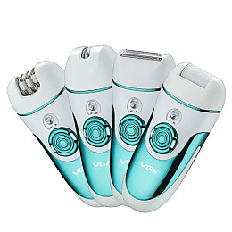 Эпилятор женский аккумуляторный VGR V-700 4в1 Green-White (3_01737)