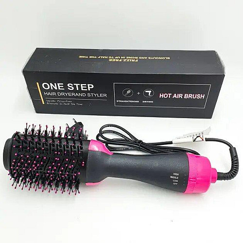 Фен-расчіска ONE STEP WM-001 електрична Black Pink (10703-hbr)