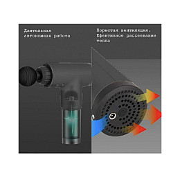 Портативний ручний масажер-пістолет для тіла з насадками Fascial Gun KH-320