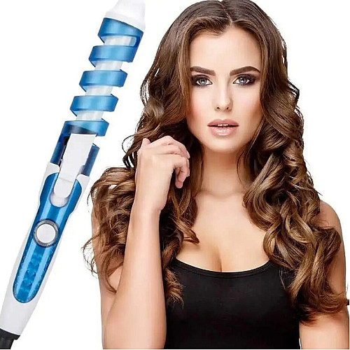Плойка для укладки волос спиральная Nova 5377 White Blue (10966-hbr)