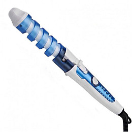 Плойка для укладки волос спіральна Nova 5377 Білий Синій (10966-hbr)