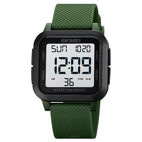 Часы наручные мужские Skmei 1894 Army Green - White 1894AGWT (12349-hbr)