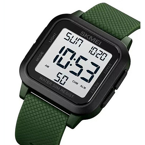Часы наручные мужские Skmei 1894 Army Green - White 1894AGWT (12349-hbr)