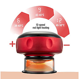Електрична вакуумна баночка масажна чашка для тілу антицелюлітна Meray CMC4760 Червоний